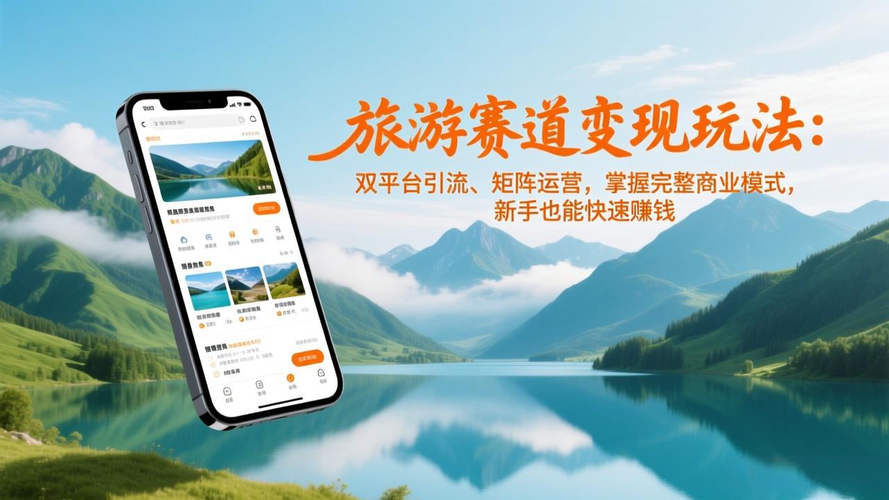 旅游赛道变现玩法：双平台引流、矩阵运营，掌握完整商业模式，新手也能快速赚钱-百货大全
