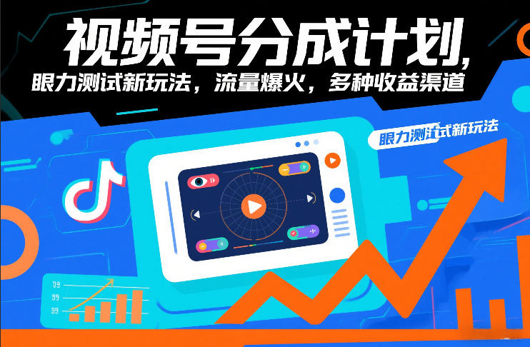 视频号分成计划，眼力测试新玩法，流量爆火，多种收益渠道-百货大全
