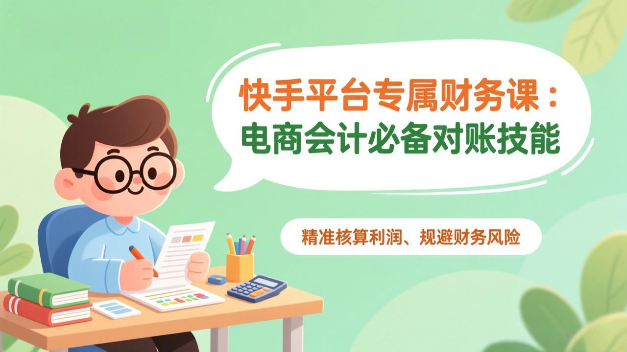 快手平台专属财务课：电商会计必备对账技能，精准核算利润、规避财务风险-百货大全