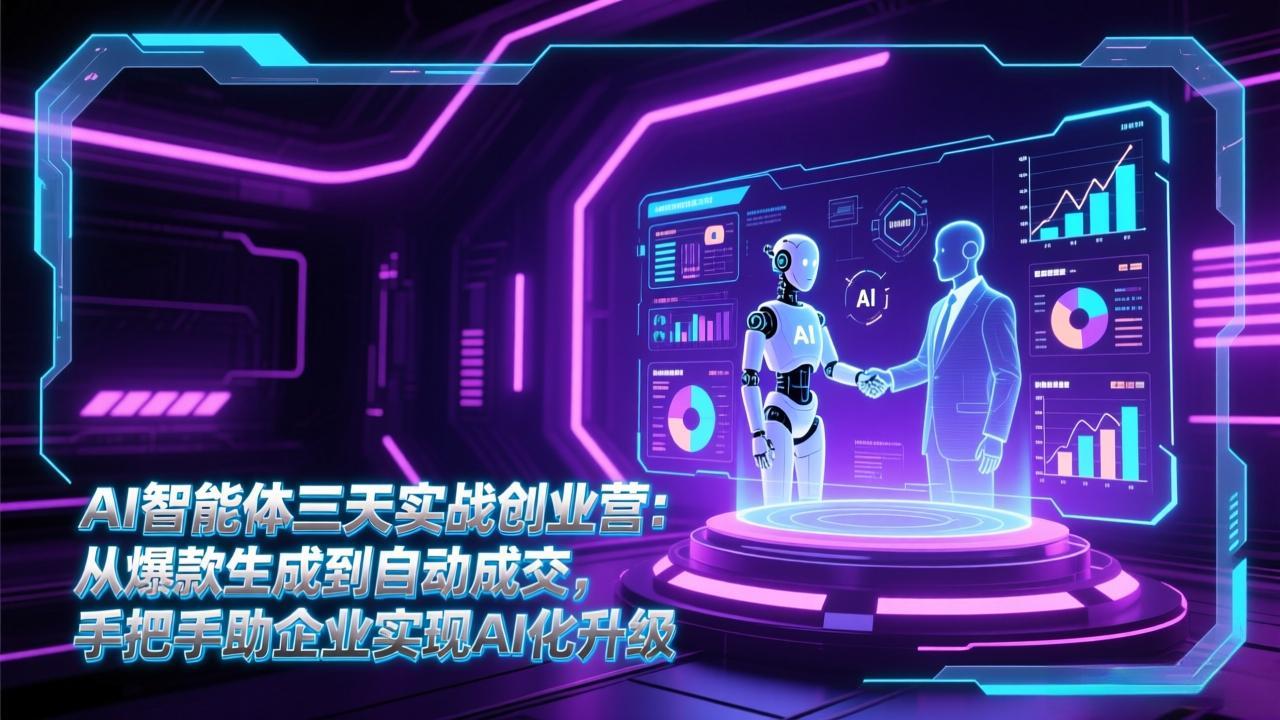 AI智能体三天实战创业营：从爆款生成到自动成交，手把手助企业实现AI化升级-百货大全