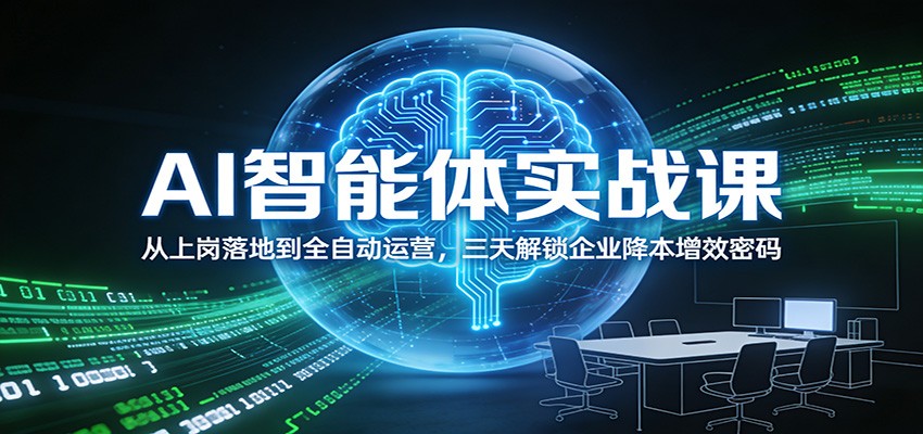 AI智能体实战课：从上岗落地到全自动运营，三天解锁企业降本增效密码-百货大全