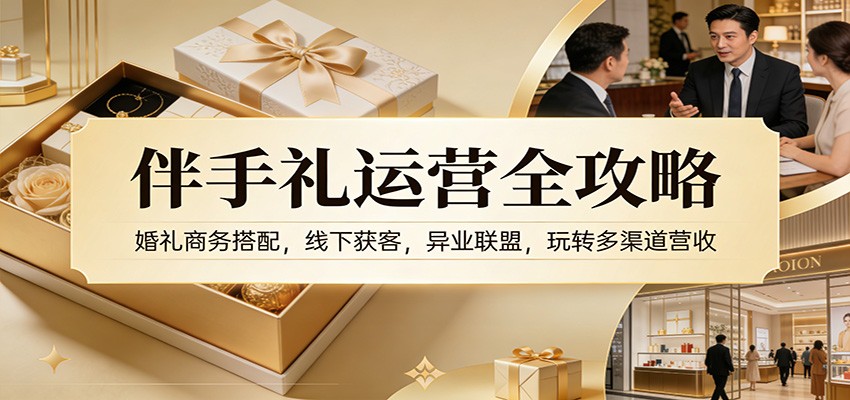 伴手礼运营全攻略：婚礼商务搭配，线下获客，异业联盟，玩转多渠道营收-百货大全