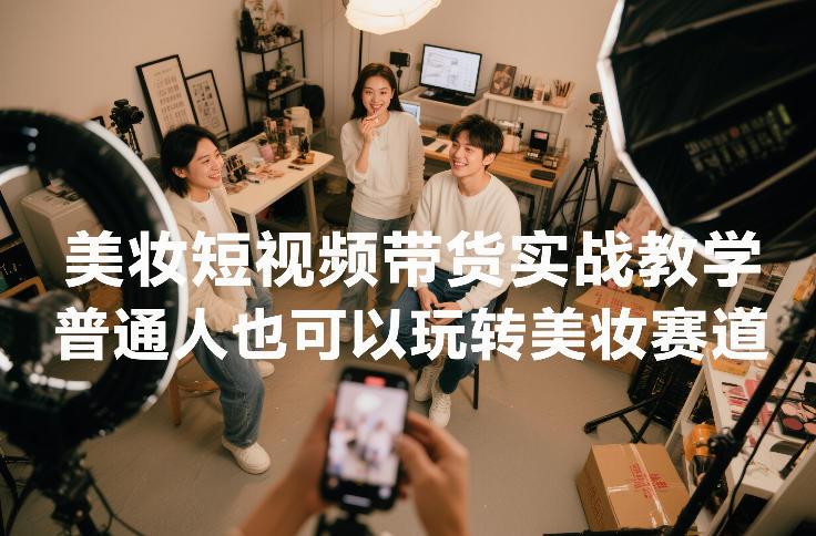 美妆短视频带货实战教学，普通人也可以玩转美妆赛道-百货大全