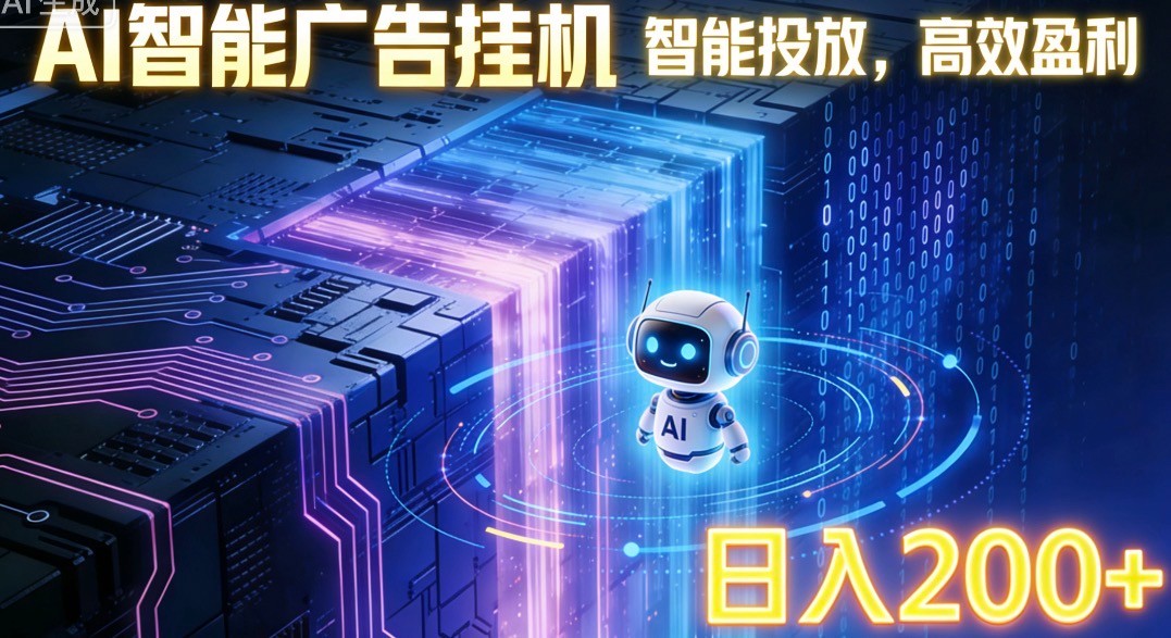 ai智能广告挂机项目，合规挂载广告即可赚取收益，单日收益可达400～500+-百货大全