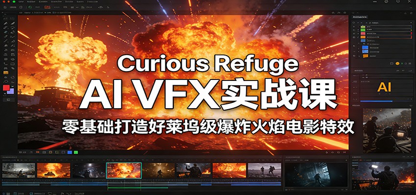 Curious Refuge AI VFX实战课，零基础打造好莱坞级爆炸火焰电影特效-百货大全