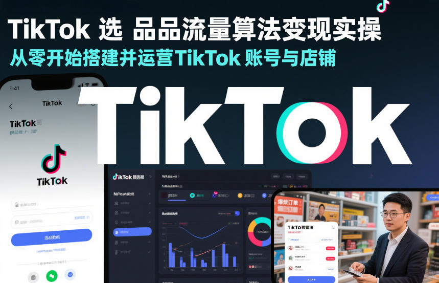 TikTok选品流量算法变现实操，从零开始搭建并运营TikTok账号与店铺-百货大全