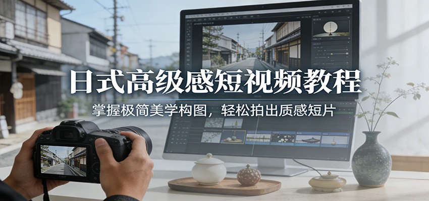 日式高级感短视频教程：掌握极简美学构图，轻松拍出质感短片-百货大全