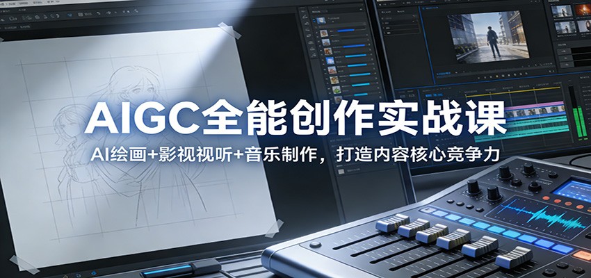 AIGC全能创作实战课：AI绘画+影视视听+音乐制作，打造内容核心竞争力-百货大全