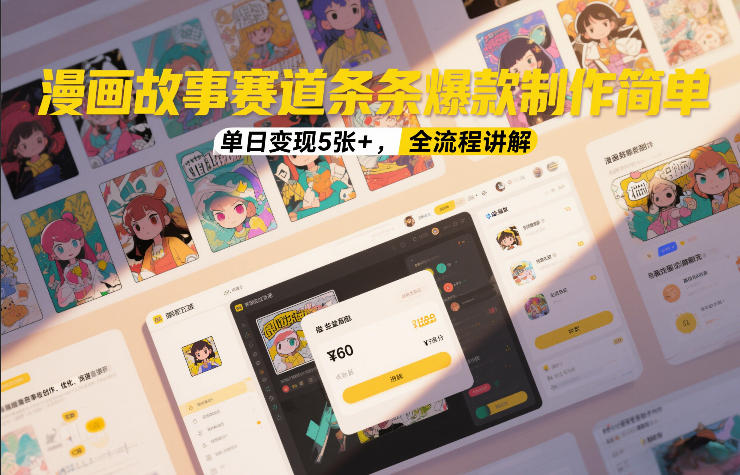 漫画故事赛道条条爆款制作简单，单日变现5张+，全流程讲解-百货大全