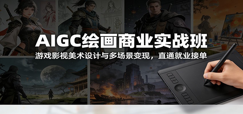 AIGC绘画商业实战班：游戏影视美术设计与多场景变现，直通就业接单-百货大全