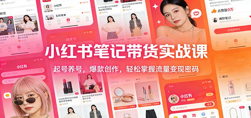 小红书笔记带货实战课：起号养号，爆款创作，轻松掌握流量变现密码-百货大全