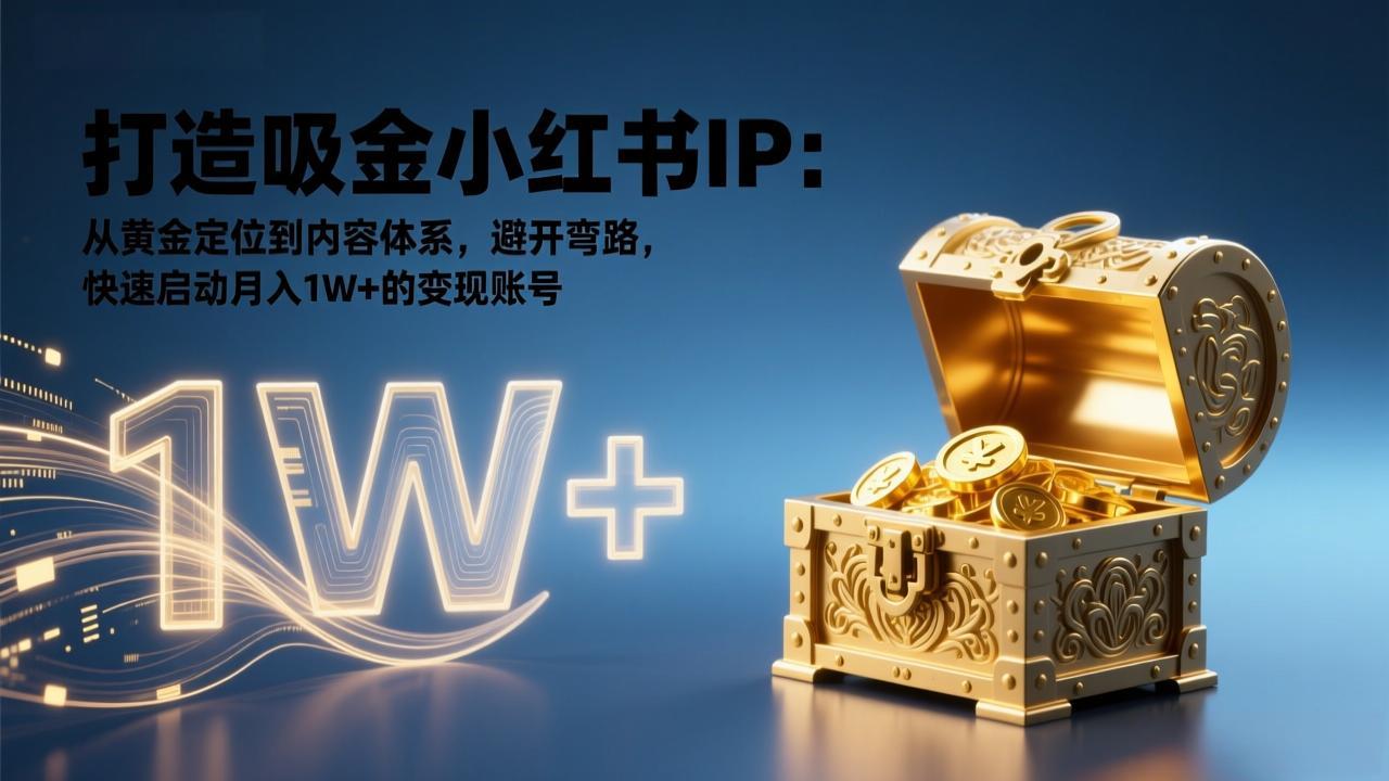 打造吸金小红书IP：从黄金定位到内容体系，避开弯路，快速启动月入1W+的变现账号-百货大全