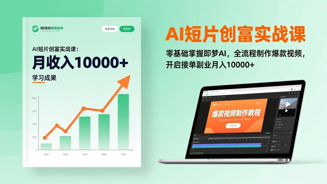 AI短片创富实战课：零基础掌握即梦AI，全流程制作爆款视频，开启接单副业月入10000+(更新-百货大全