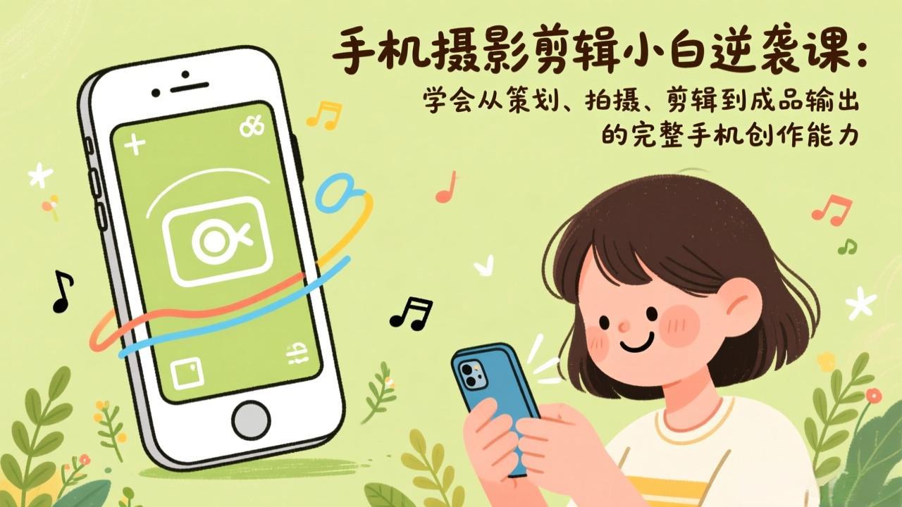 手机摄影剪辑小白逆袭课：学会从策划、拍摄、剪辑到成品输出的完整手机创作能力-百货大全