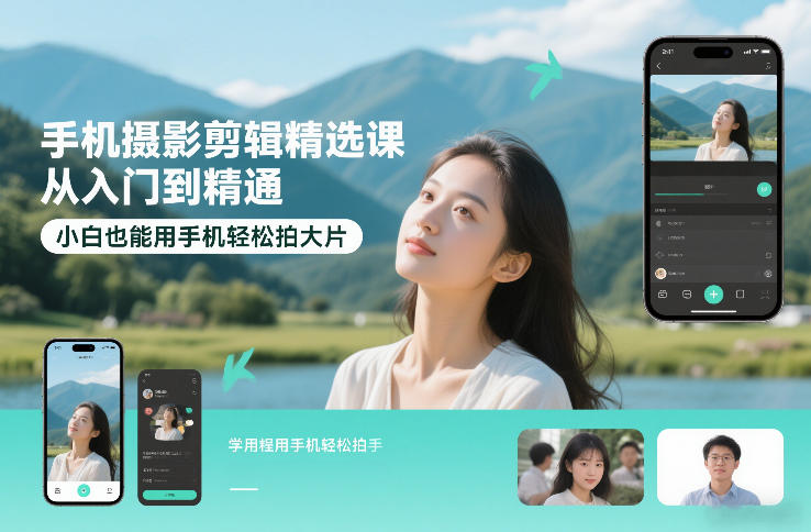 手机摄影剪辑精选课，从入门到精通，小白也能用手机轻松拍大片-百货大全