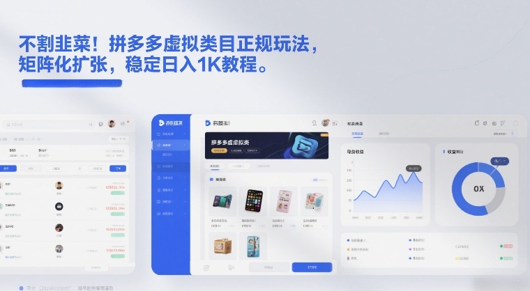 不割韭菜！拼多多虚拟类目正规玩法，矩阵化扩张，稳定日入1K教程【揭秘】-百货大全