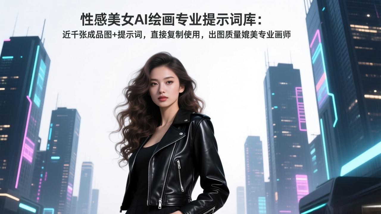 性感美女AI绘画专业提示词库：近千张成品图+提示词，直接复制使用，出图质量媲美专业画师-百货大全