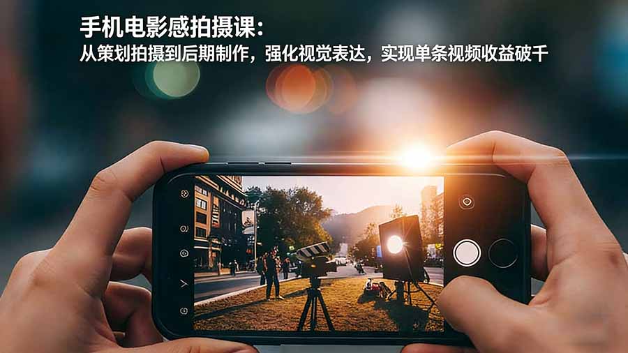 手机电影感拍摄课：从策划拍摄到后期制作，强化视觉表达，实现单条视频收益破千-百货大全