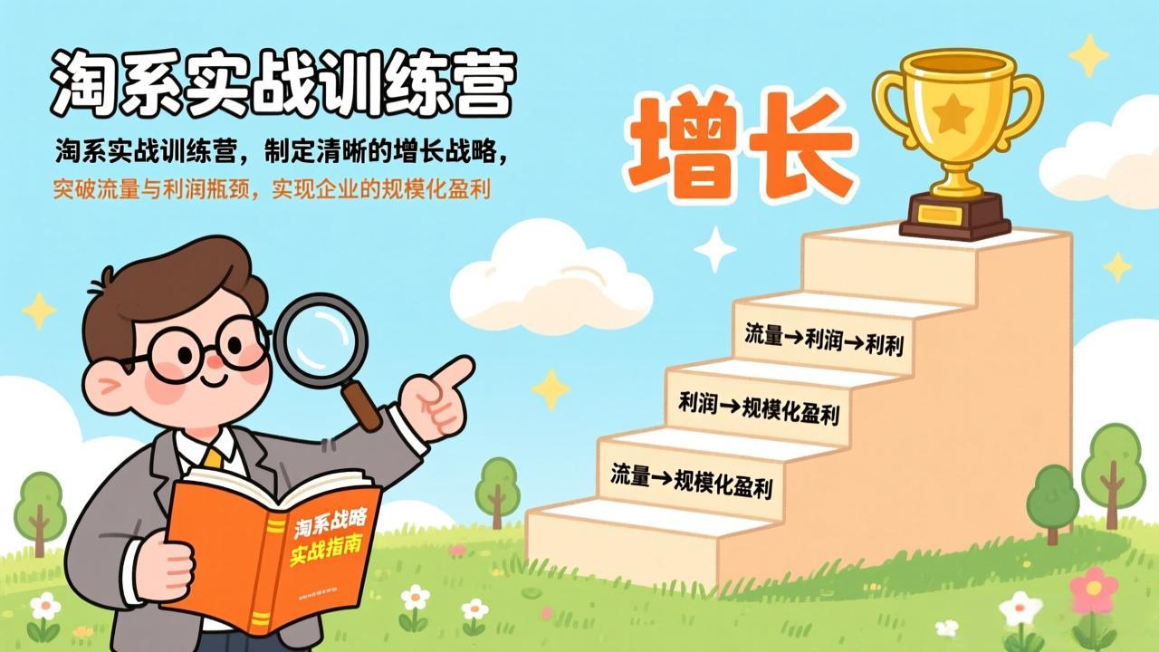 淘系实战训练营，制定清晰的增长战略，突破流量与利润瓶颈，实现企业的规模化盈利-百货大全