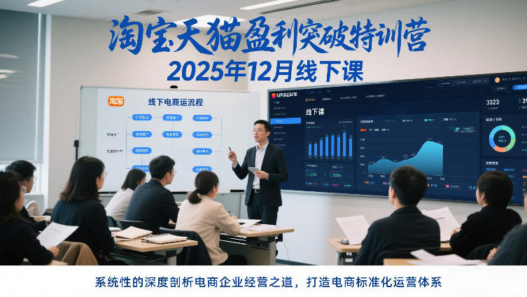 淘宝天猫盈利突破特训营25年12月线下课，系统性的深度剖析电商企业经营之道，打造电商标准化运营体系-百货大全