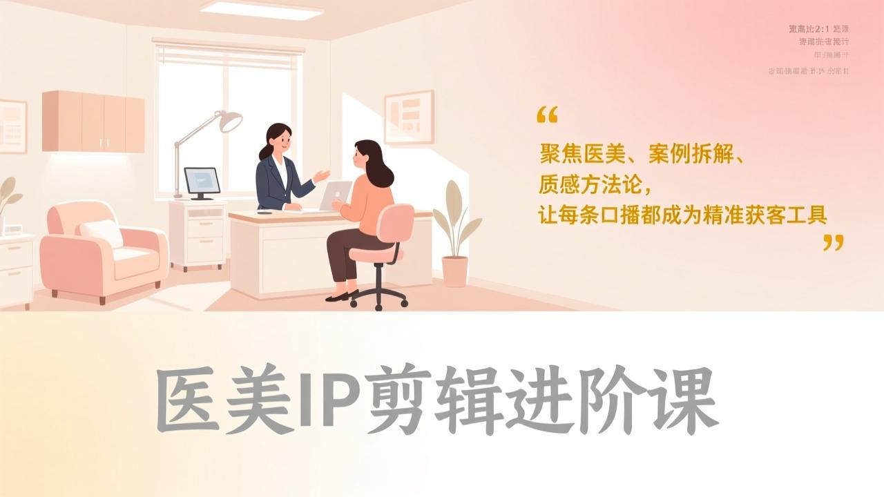 医美IP剪辑进阶课，聚焦医美、案例拆解、质感方法论，让每条口播都成为精准获客工具-百货大全