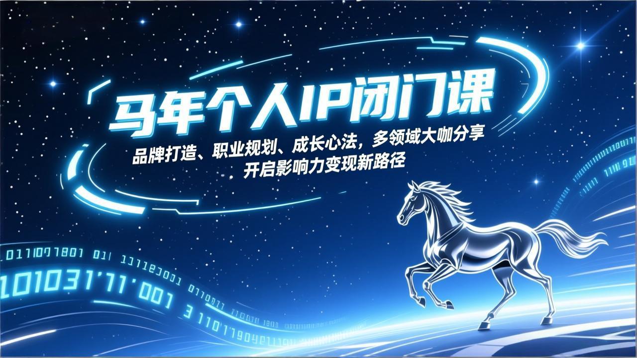 马年个人IP闭门课，品牌打造、职业规划、成长心法，多领域大咖分享，开启影响力变现新路径-百货大全