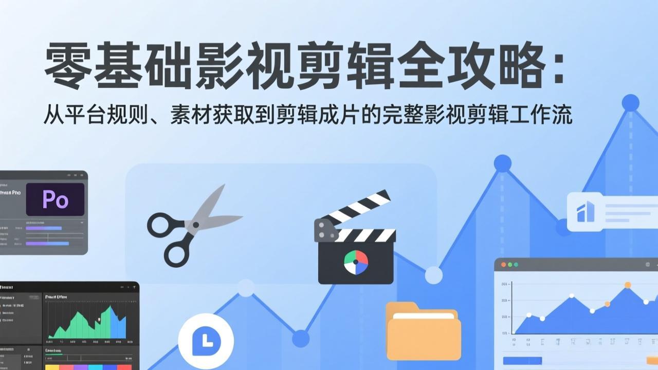 零基础影视剪辑全攻略：从平台规则、素材获取到剪辑成片的完整影视剪辑工作流-百货大全