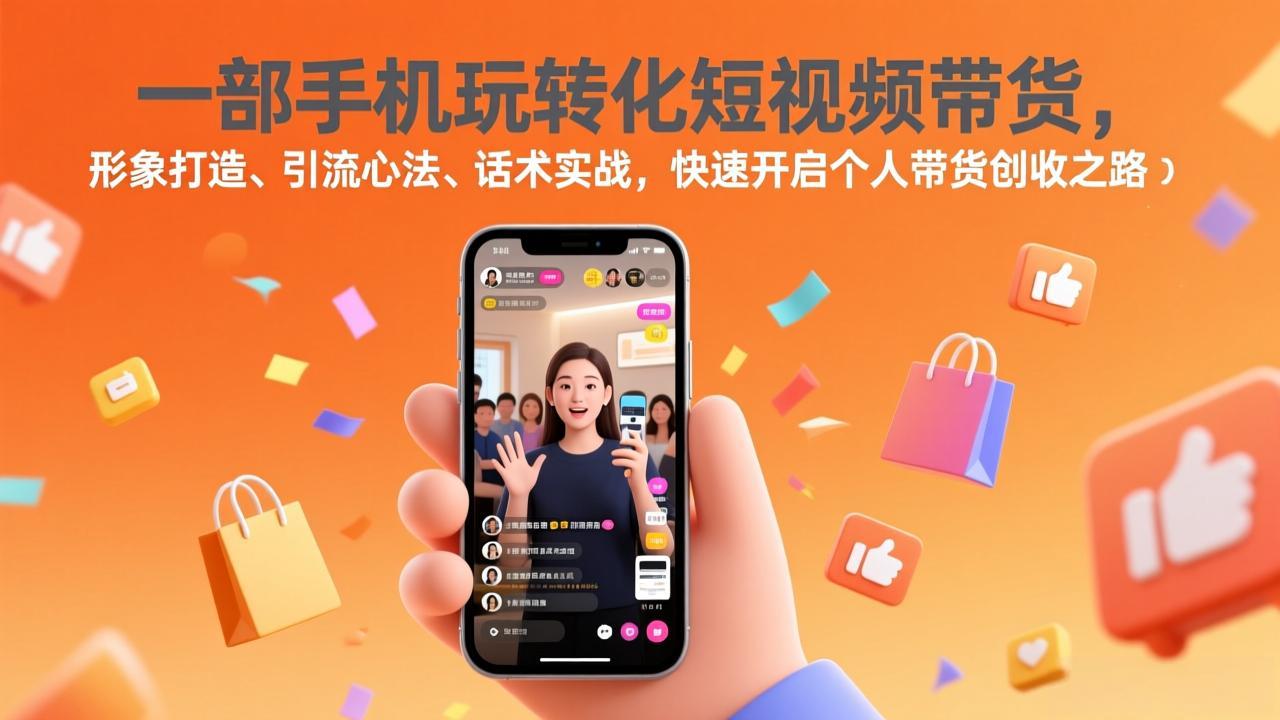 一部手机玩转化短视频带货，形象打造、引流心法、话术实战，快速开启个人带货创收之路-百货大全