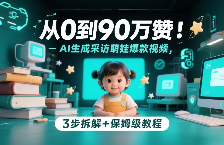 从0到90万赞：AI生成采访萌娃爆款视频，3步拆解+保姆级教程-百货大全