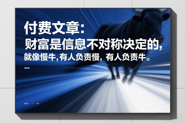 付费文章：财富是信息不对称决定的，就像慢牛，有人负责慢，有人负责牛-百货大全