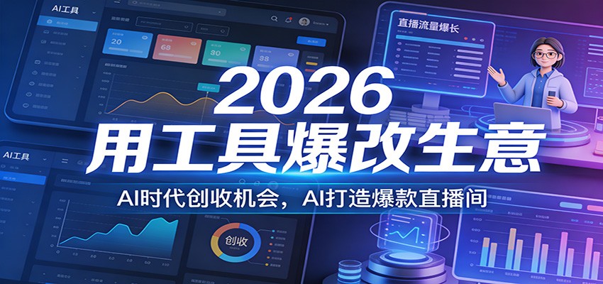 2026用工具爆改生意，AI时代创收机会，AI打造爆款直播间-百货大全