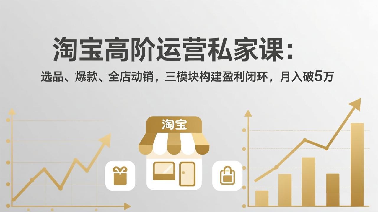 淘宝高阶运营私家课：选品、爆款、全店动销，三模块构建盈利闭环，月入破5万(更新26年2月-百货大全