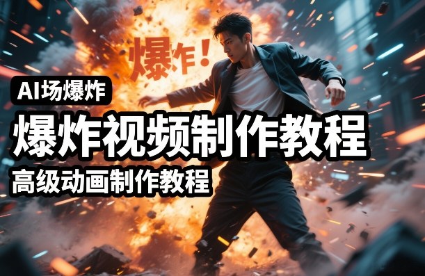 AI场景爆炸视频制作教程，利用人物实拍视频制作出高级的动画特效-百货大全