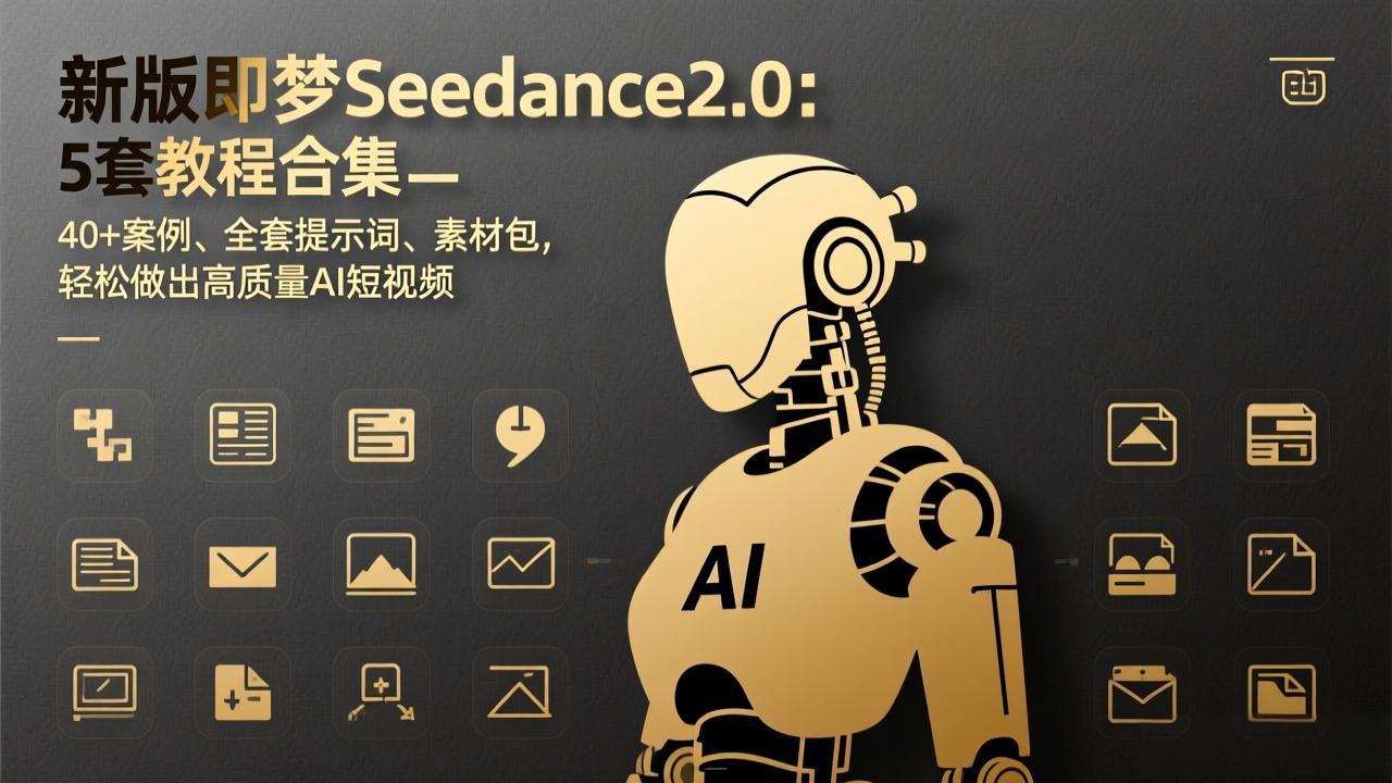 新版即梦Seedance2.0：5套教程合集，40+案例、全套提示词、素材包，轻松做出高质量AI短视频-百货大全