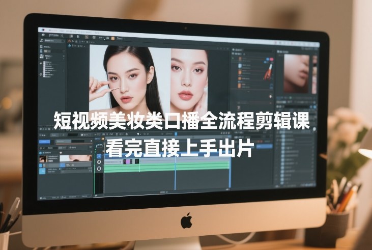 短视频美妆类口播全流程剪辑课，看完直接上手出片-百货大全