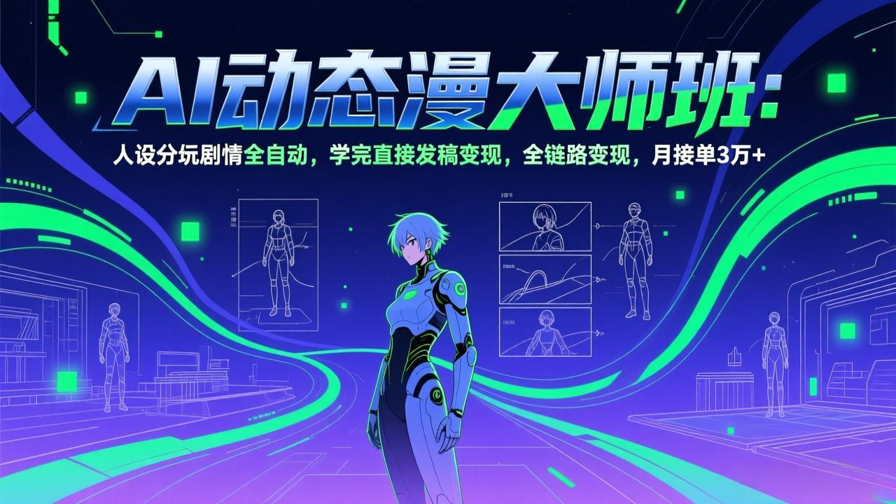AI动态漫剧大师班：人设分镜剧情全自动，学完直接发稿变现，全链路变现，月接单3万+-百货大全
