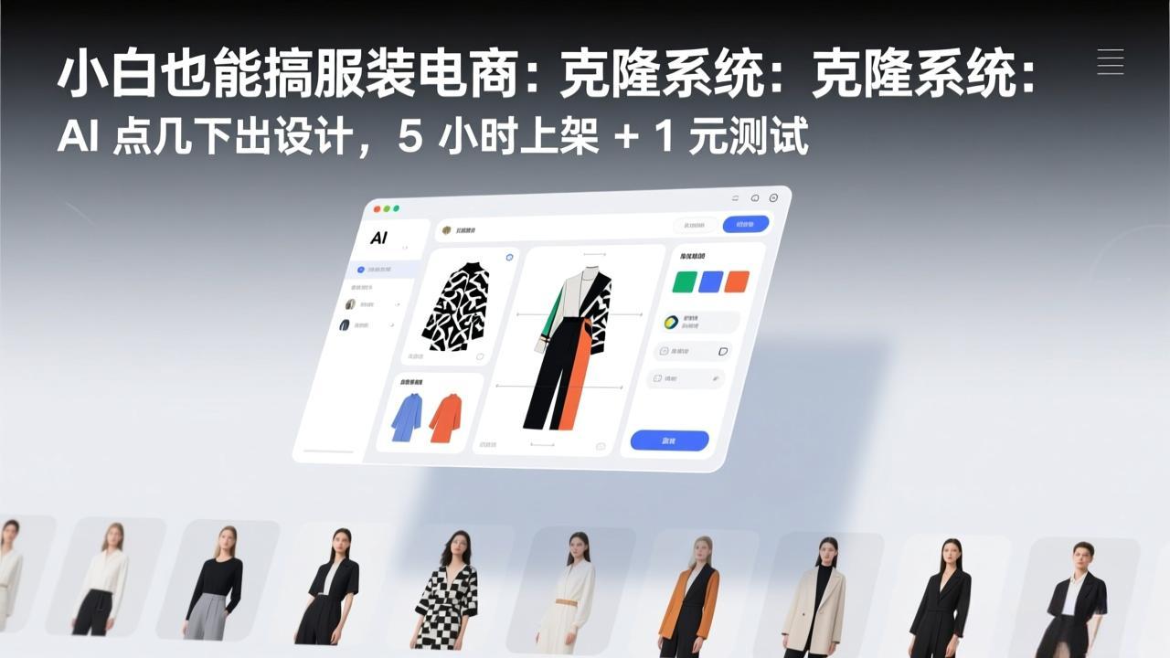 小白也能搞服装电商：克隆系统：AI 点几下出设计，5 小时上架 + 1 元测试-百货大全