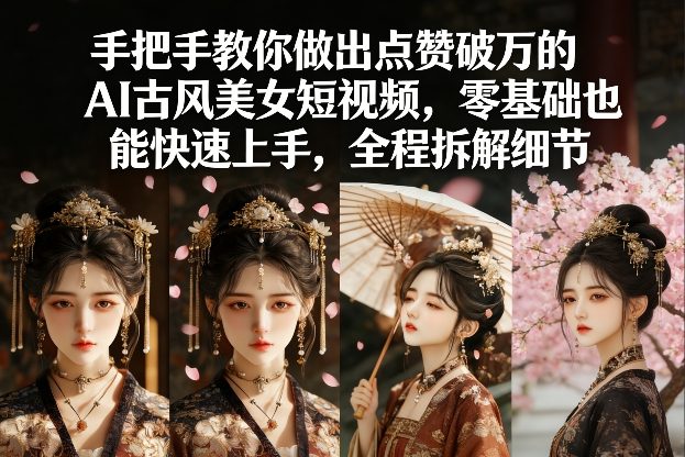 手把手教你做出点赞破万的AI古风美女短视频，零基础也能快速上手，全程拆解细节-百货大全