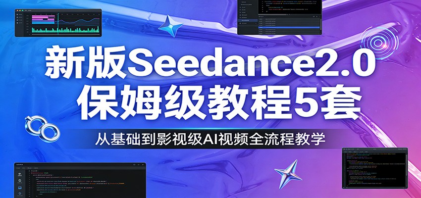 新版Seedance2.0保姆级教程5套：从基础到影视级AI视频全流程教学-百货大全