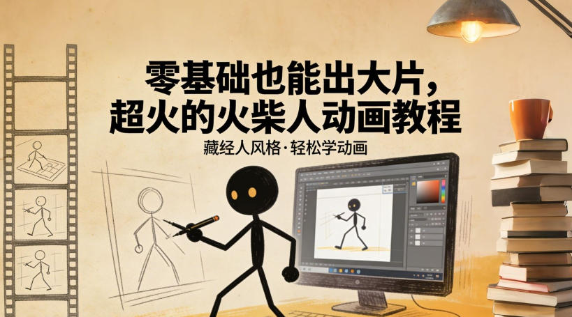 零基础也能出大片，超火的火柴人动画教程(藏经人风格)-百货大全