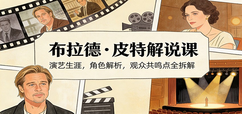 演员说-布拉德.皮特解说课：演艺生涯，角色解析，观众共鸣点全拆解-百货大全