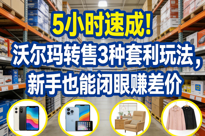 5小时速成！沃尔玛转售3种套利玩法，新手也能闭眼賺差价-百货大全