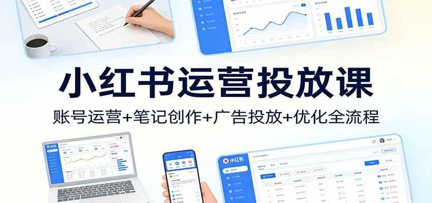 小红书运营投放课：账号运营+笔记创作+广告投放+优化全流程-百货大全