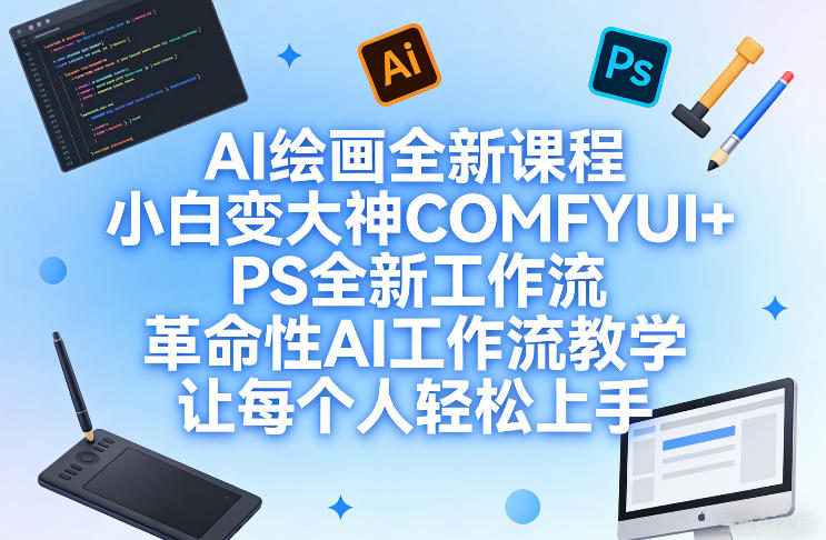 AI绘画全新课程，小白变大神COMFYUI+PS全新工作流，革命性AI工作流教学，让每个人轻松上手-百货大全
