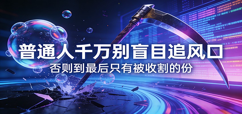 付费文章《通人千万别盲目追风口》否则到最后只有被收割的份-百货大全