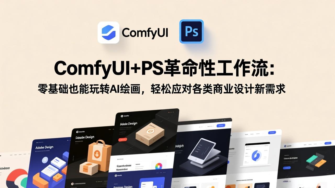 ComfyUI+PS革命性工作流：零基础也能玩转AI绘画，轻松应对各类商业设计新需求-百货大全