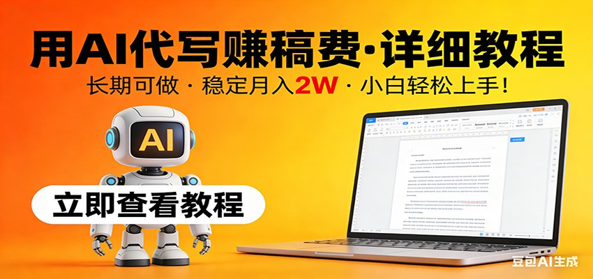 用AI代写赚稿费，详细教程，长期可做，稳定月入2W，小白轻松上手！-百货大全