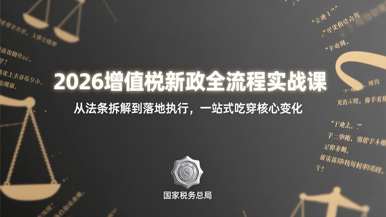 2026增值税新政全流程实战课：从法条拆解到落地执行，一站式吃透核心变化-百货大全