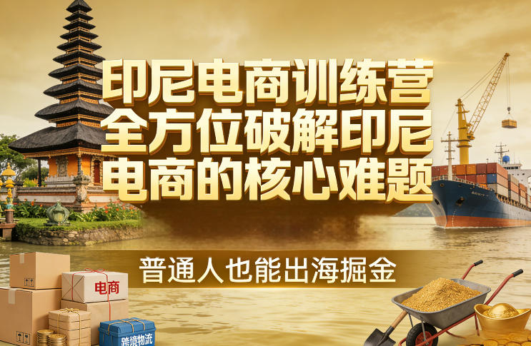 印尼电商训练营，全方位破解印尼电商的核心难题，普通人也能出海掘金-百货大全