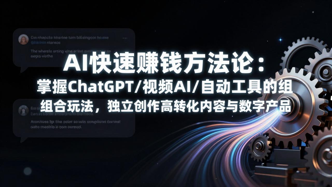 AI快速赚钱方法论：掌握ChatGPT/视频AI/自动化工具的组合玩法，独立创作高转化内容与数字产品-百货大全
